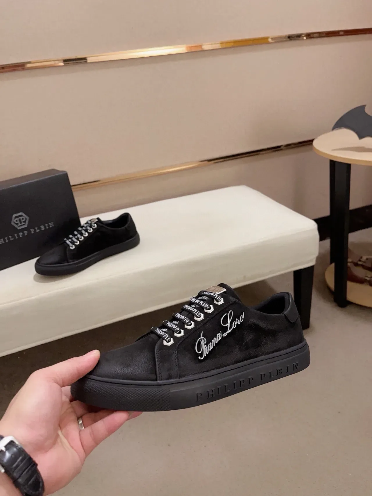 Philipp Plein Gianna Loro Black Embroidered Lifestyle Sneakers 4