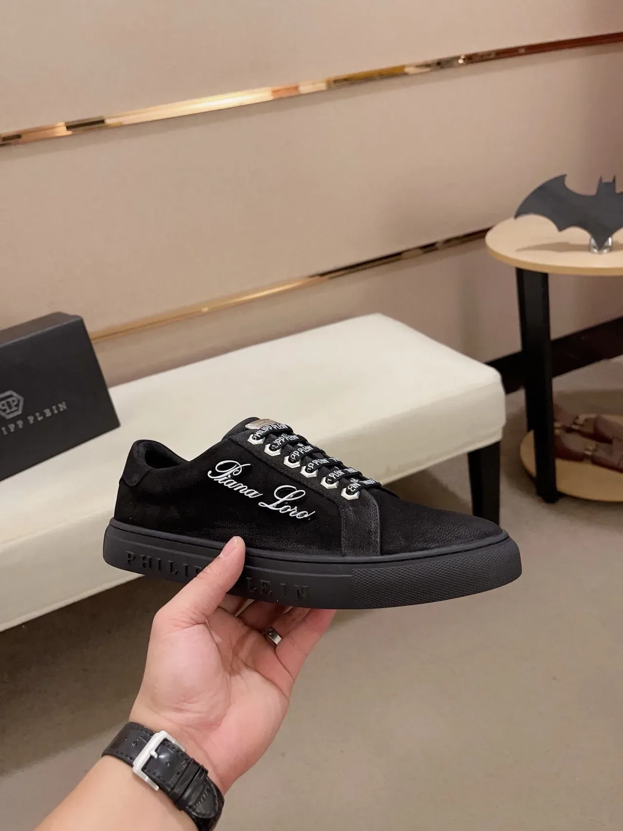 Philipp Plein Gianna Loro Black Embroidered Lifestyle Sneakers 5