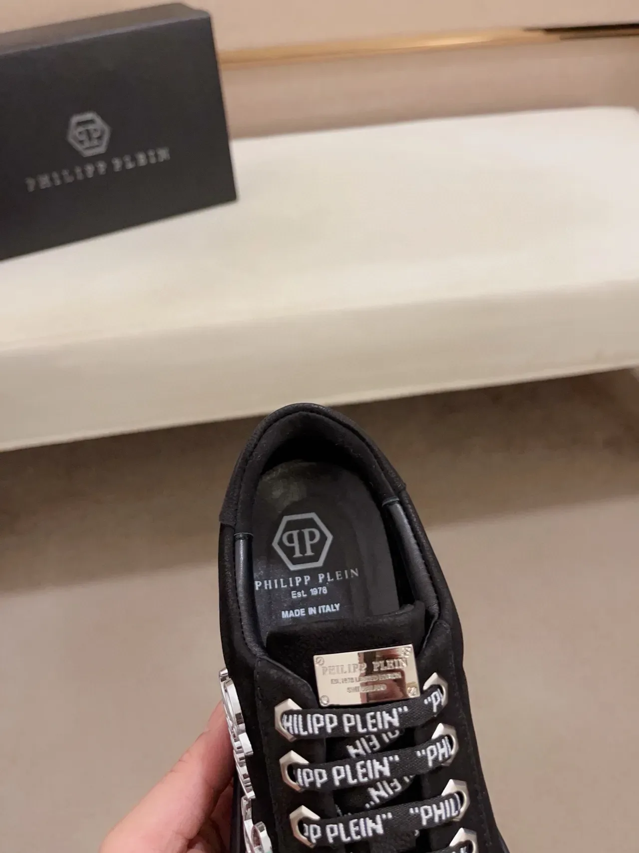 Philipp Plein Gianna Loro Black Embroidered Lifestyle Sneakers 7