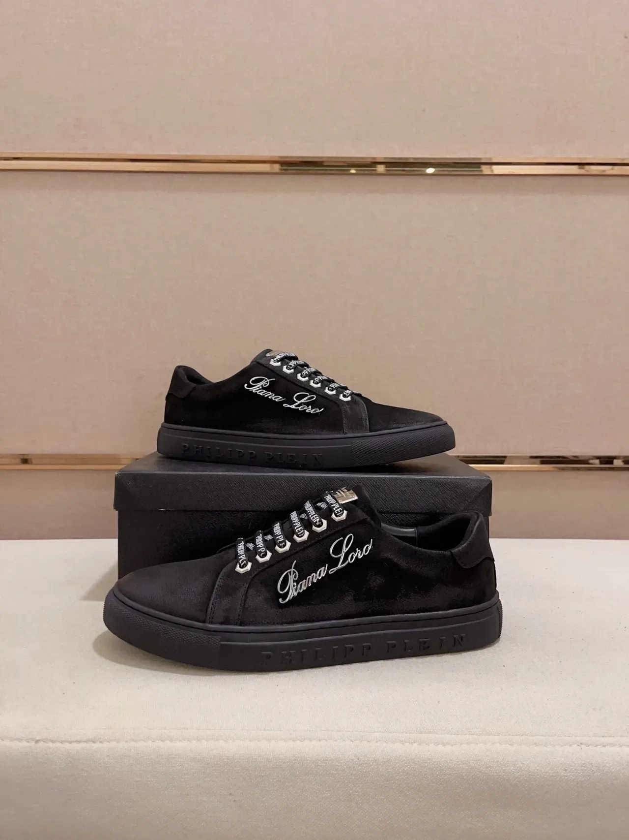 Philipp Plein Gianna Loro Black Embroidered Lifestyle Sneakers 8