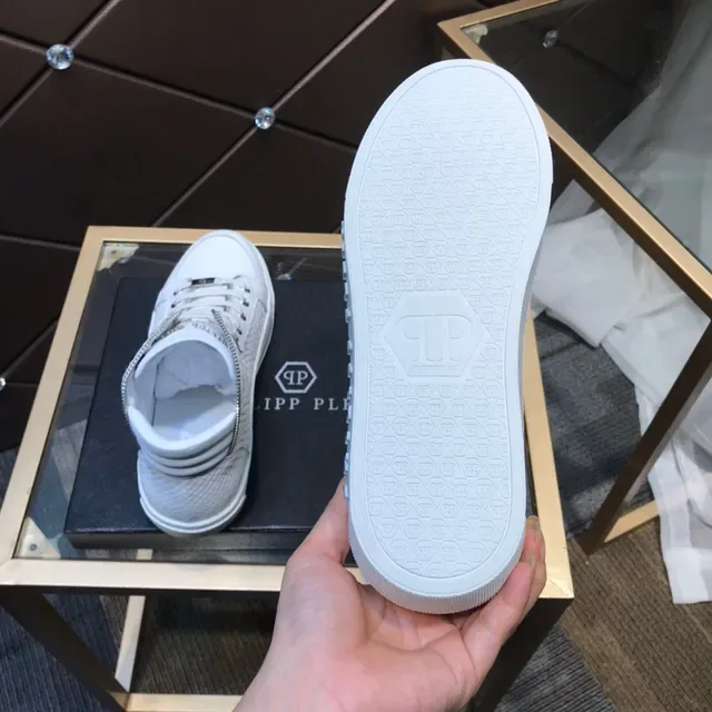Philipp Plein High Top White Snake-Embossed Leather Lifestyle Sneaker 3