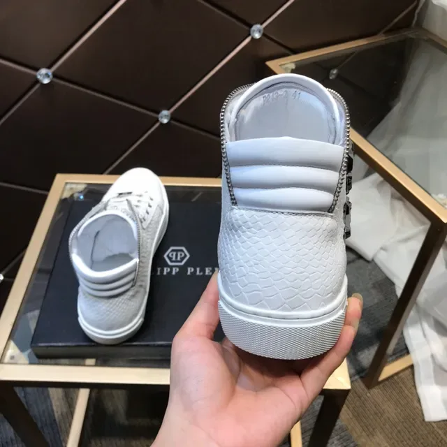 Philipp Plein High Top White Snake-Embossed Leather Lifestyle Sneaker 5