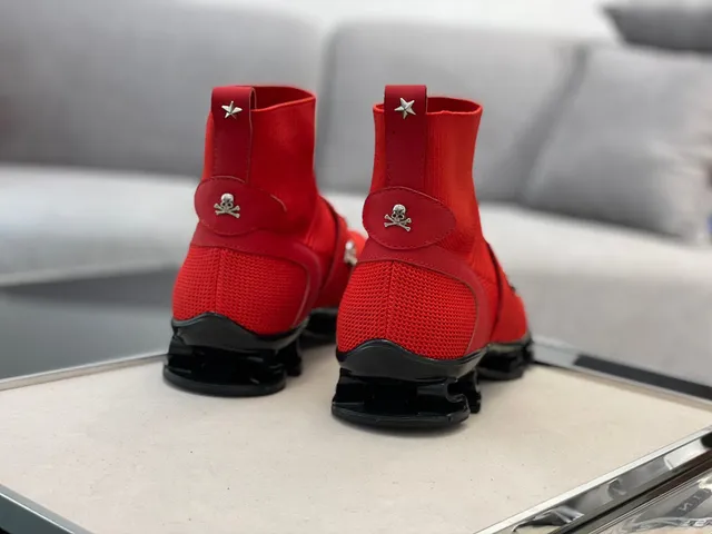 Philipp Plein I.O. No°005 Chaussures style de vie rouge à enfiler comme des chaussettes 2