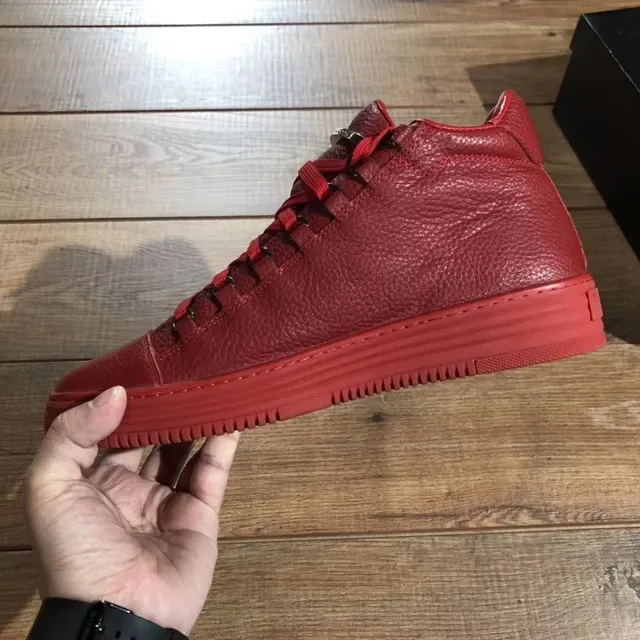 Philipp Plein Sneakers Lifestyle en Cuir Rouge Monocrome à Lacets Croisés 4