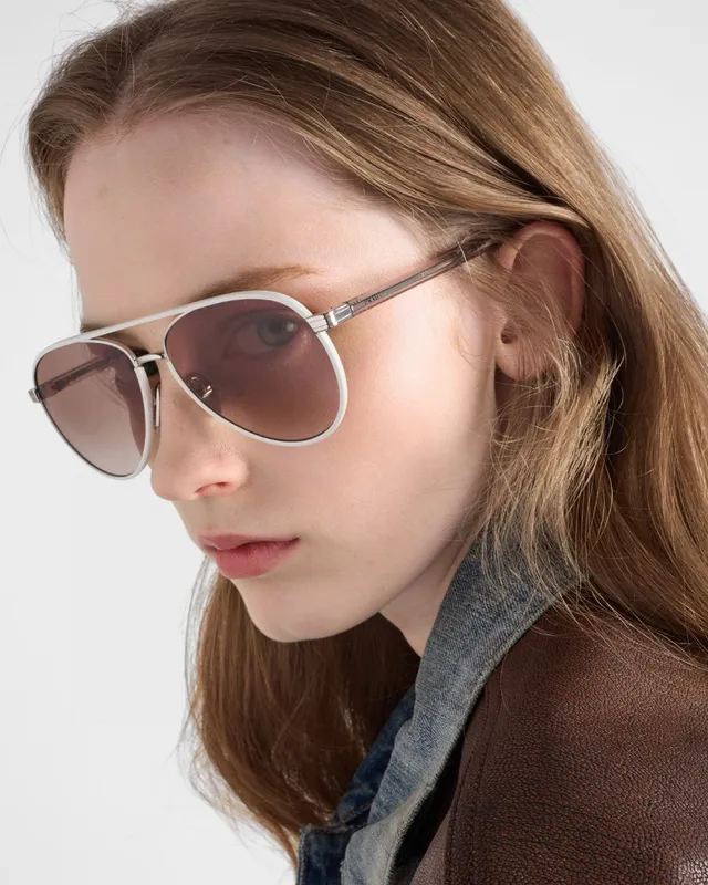 Prada Aviator Rose-Gold Gradient Lens Sunglasses 2
