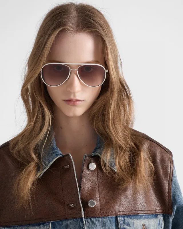 Prada Aviator Rose-Gold Gradient Lens Sunglasses 3