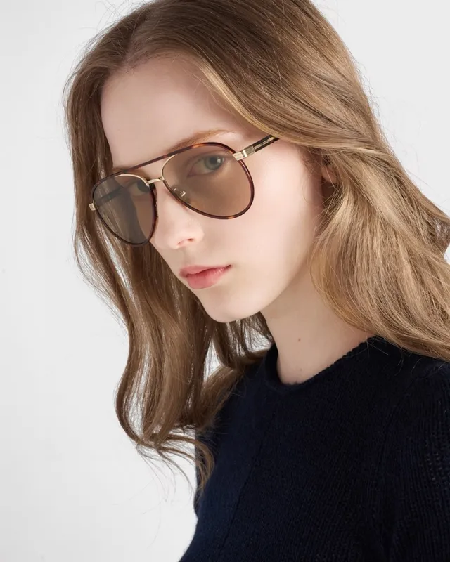 Prada Aviator Rose-Gold Gradient Lens Sunglasses 4