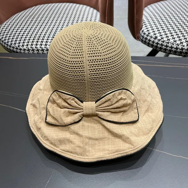 Prada Beige Black Lined Interior Mesh Crown Bucket Hat 6