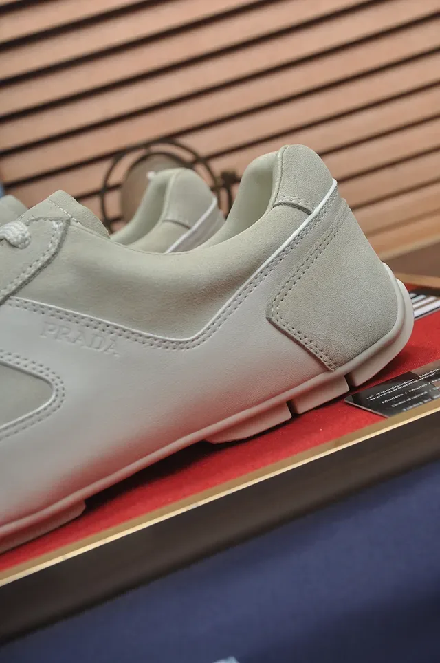 Prada Beige Low-Top Mixed-Material Lifestyle Sneakers 2