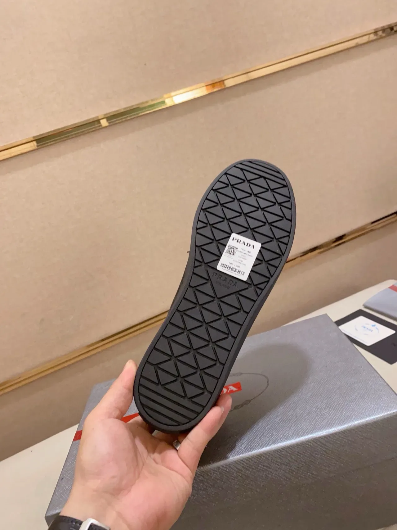 Prada Black Geometric Quilted Low-Top Lifestyle Sneaker 2
