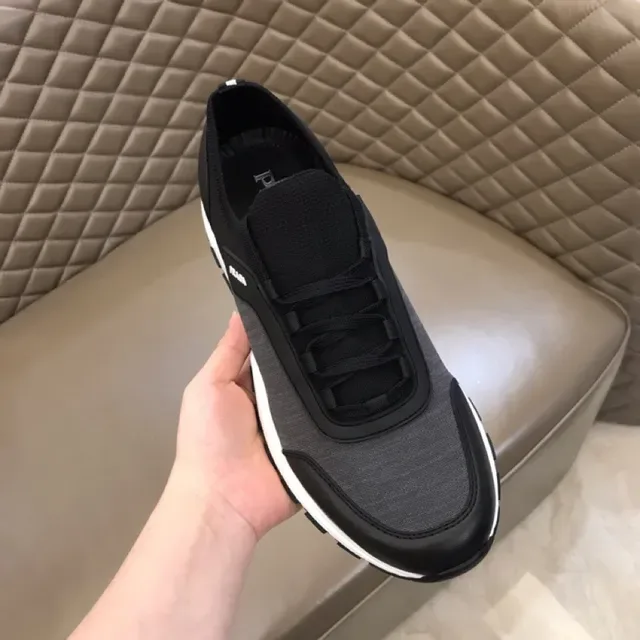 Prada Black Gray Slip-On Knit Upper Rubber Toe Cap Lifestyle Sneakers 4