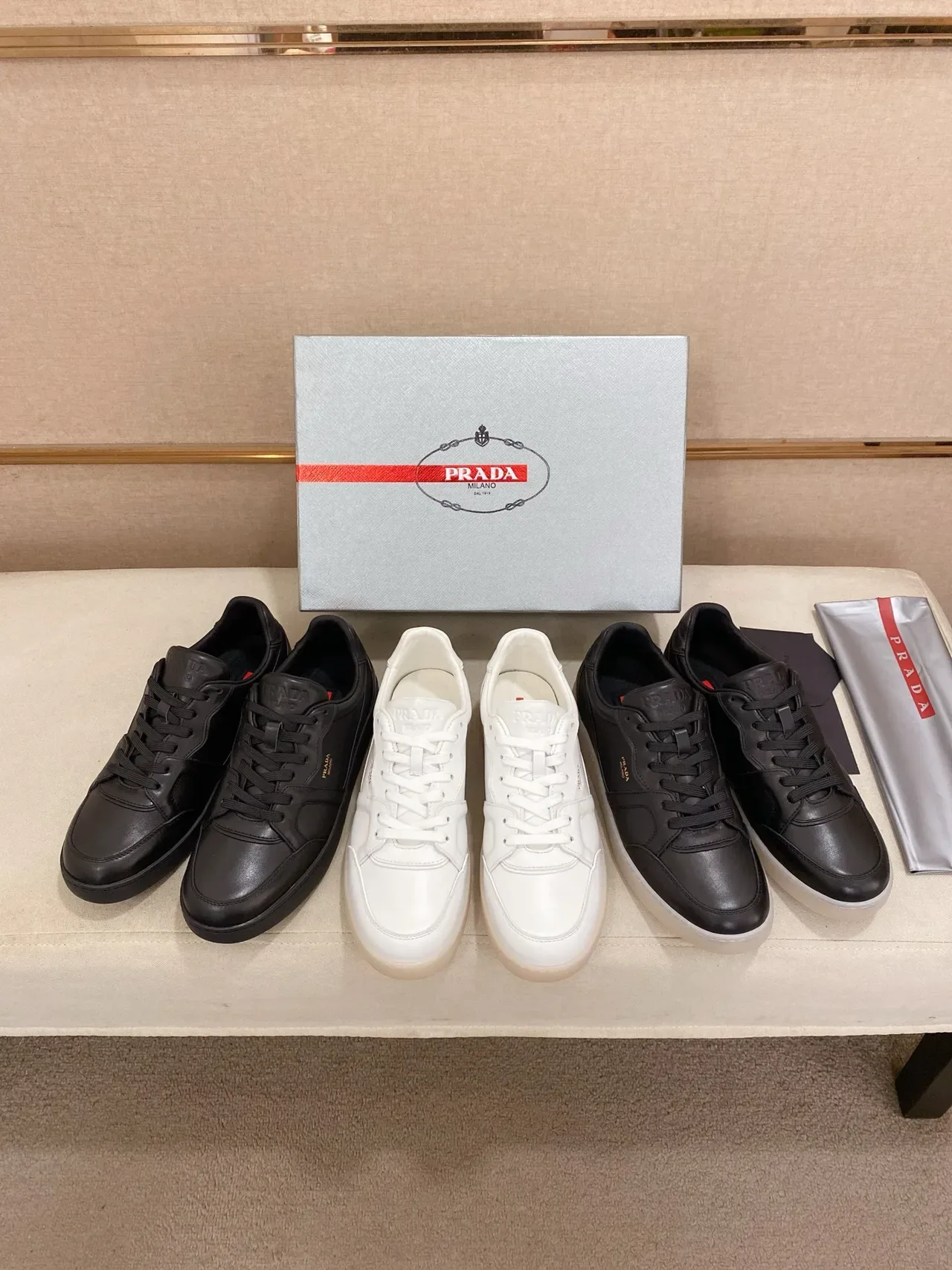 Prada Black Leather Lifestyle Sneaker 2