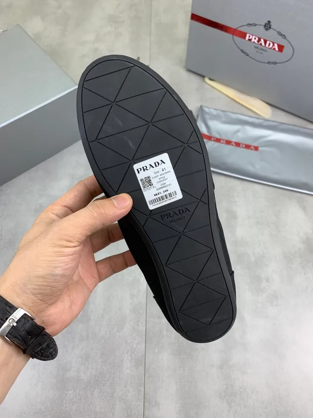 Prada Black Upper Rope-Style Laces Canvas Shoes 2