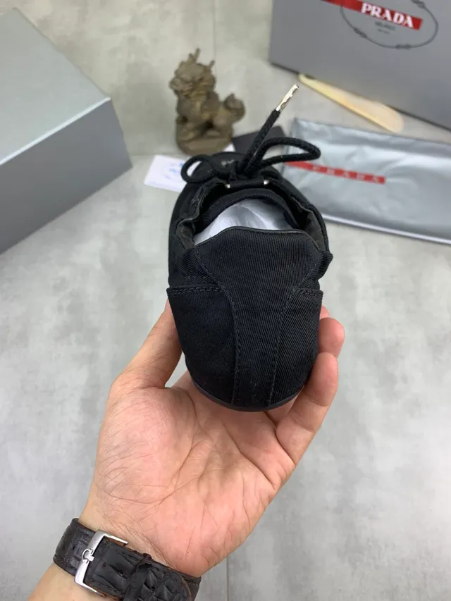 Prada Black Upper Rope-Style Laces Canvas Shoes 3