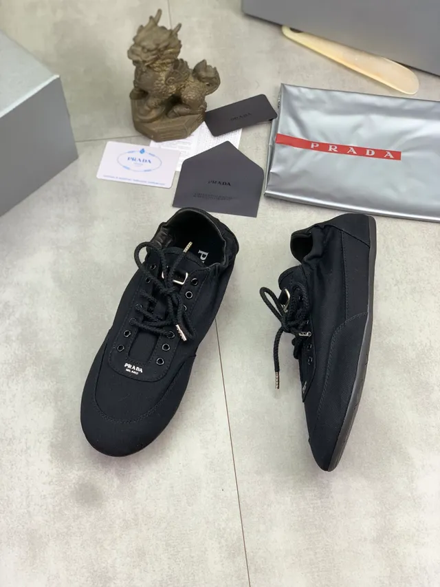 Prada Black Upper Rope-Style Laces Canvas Shoes 5