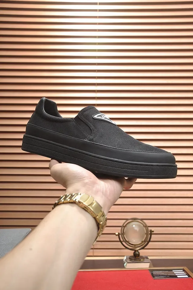 Prada Black White Mesh Upper Slip-On Loafer 8