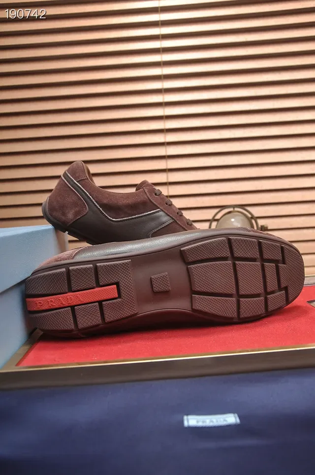 Prada Brown Suede and Leather Panelled Lifestyle Sneakers 2