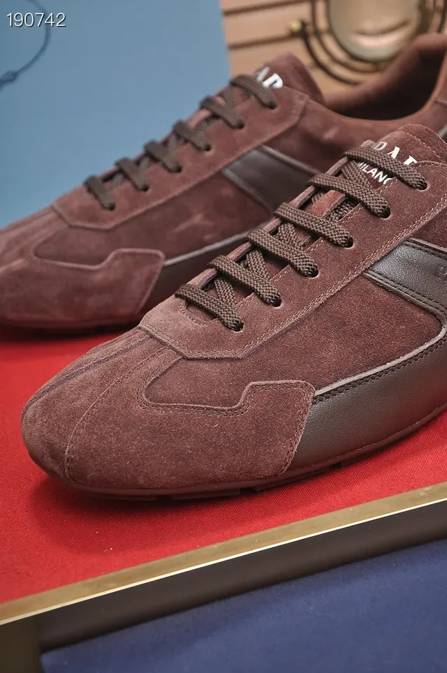 Prada Brown Suede and Leather Panelled Lifestyle Sneakers 4