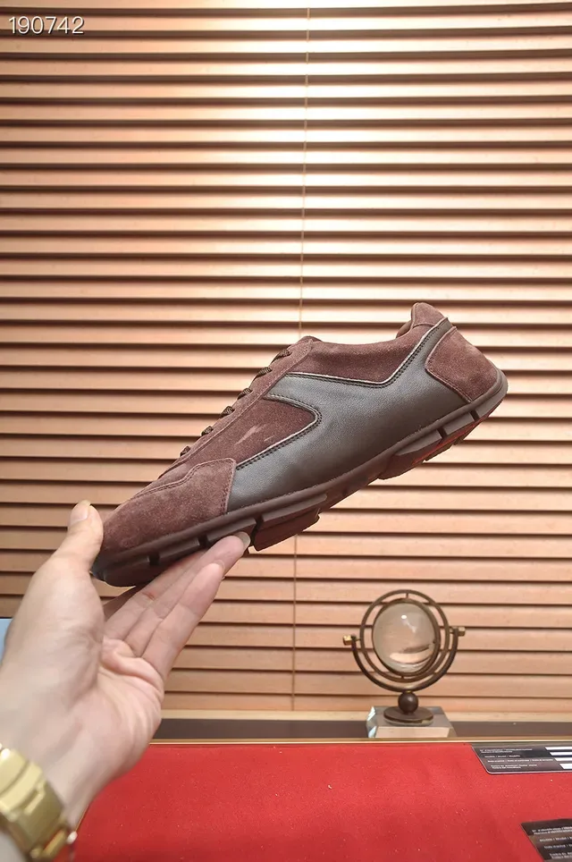 Prada Brown Suede and Leather Panelled Lifestyle Sneakers 7