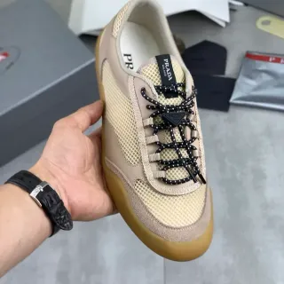 Prada Cloudbust Beige Malla y Ante Zapatillas Lifestyle