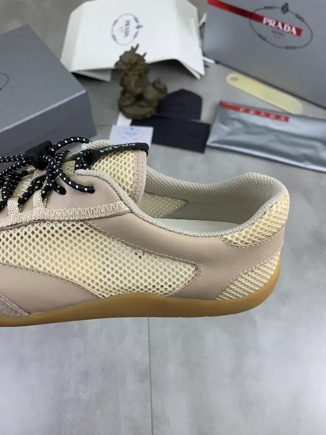 Prada Cloudbust Beige Mesh and Suede Lifestyle Sneakers 3