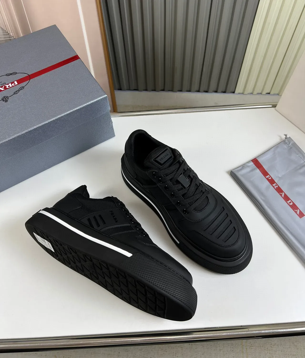 Prada Cloudbust Black Monochrome Platform Lifestyle Sneaker 5