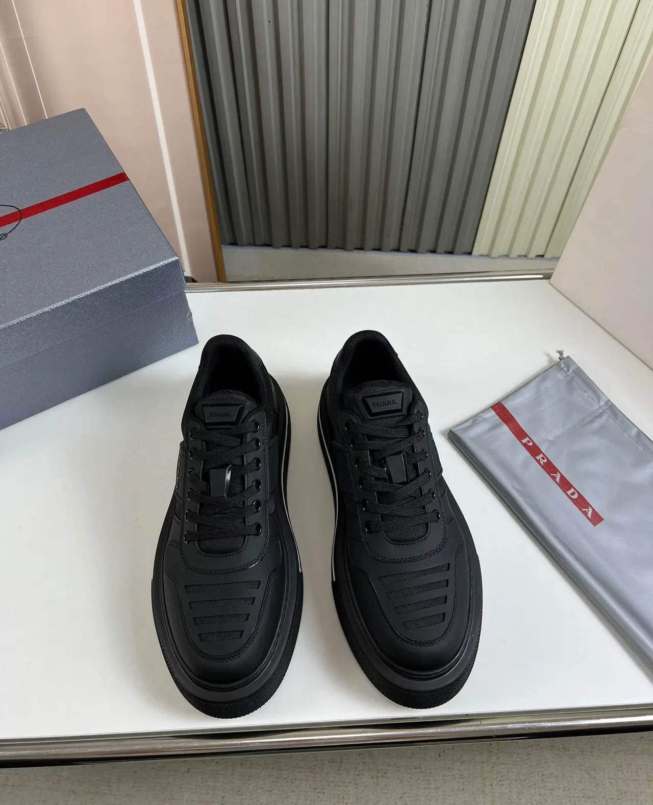 Prada Cloudbust Black Monochrome Platform Lifestyle Sneaker 8