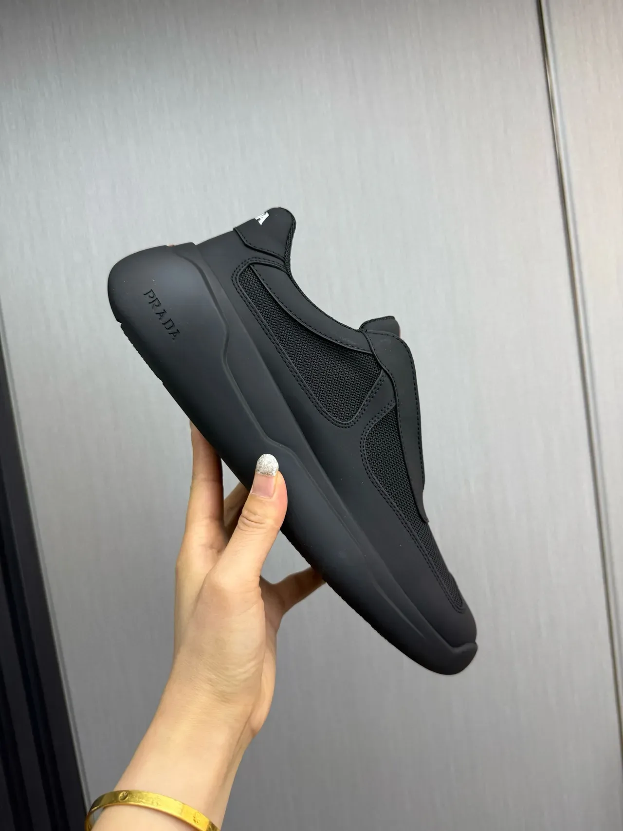 Prada Cloudbust Black Red Monolithic Rubber Sole Mesh And Synthetic Overlay Upper Lifestyle Sneakers 6