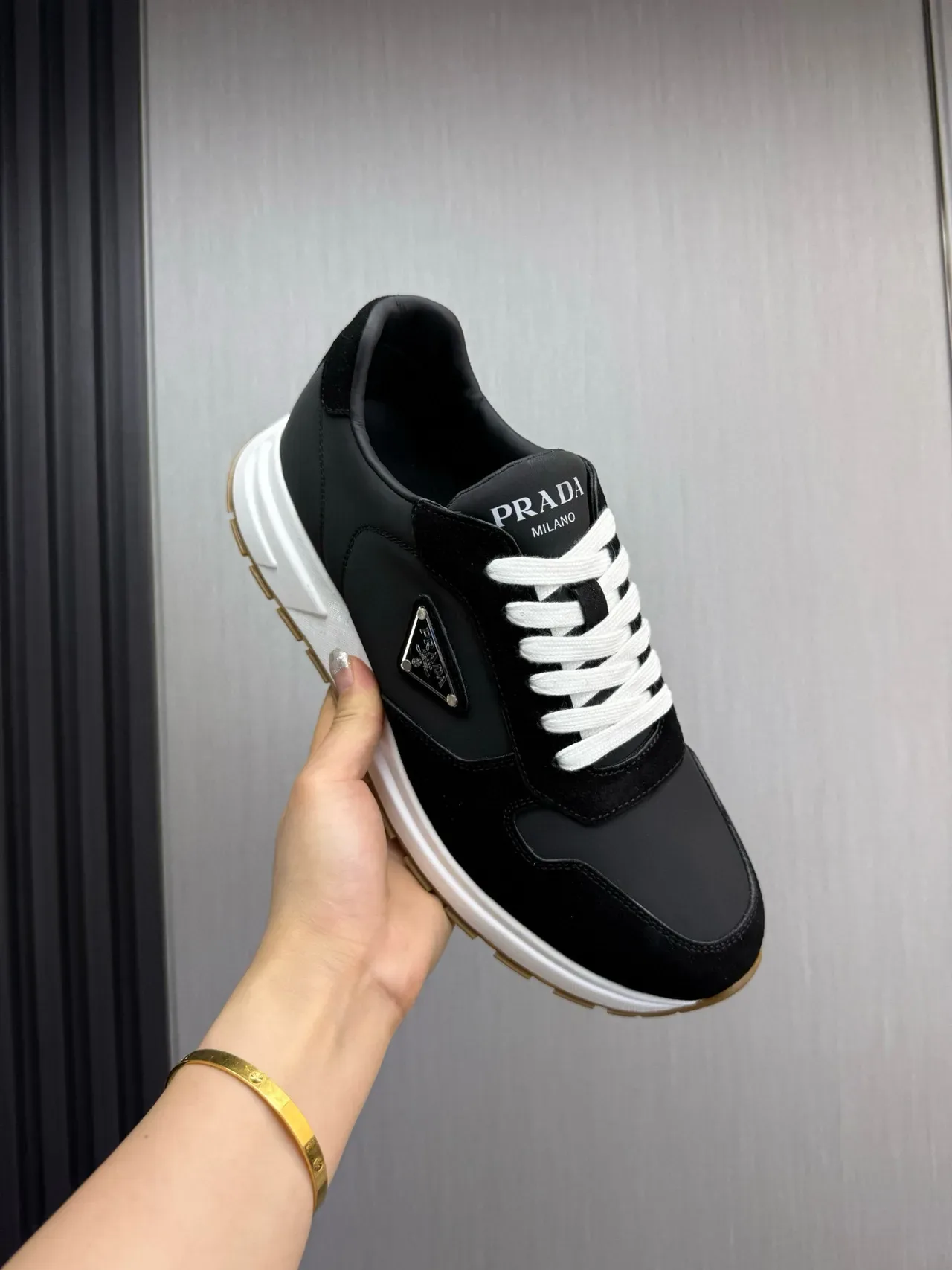 Prada Cloudbust Black Suede and Leather Lifestyle Sneakers 8