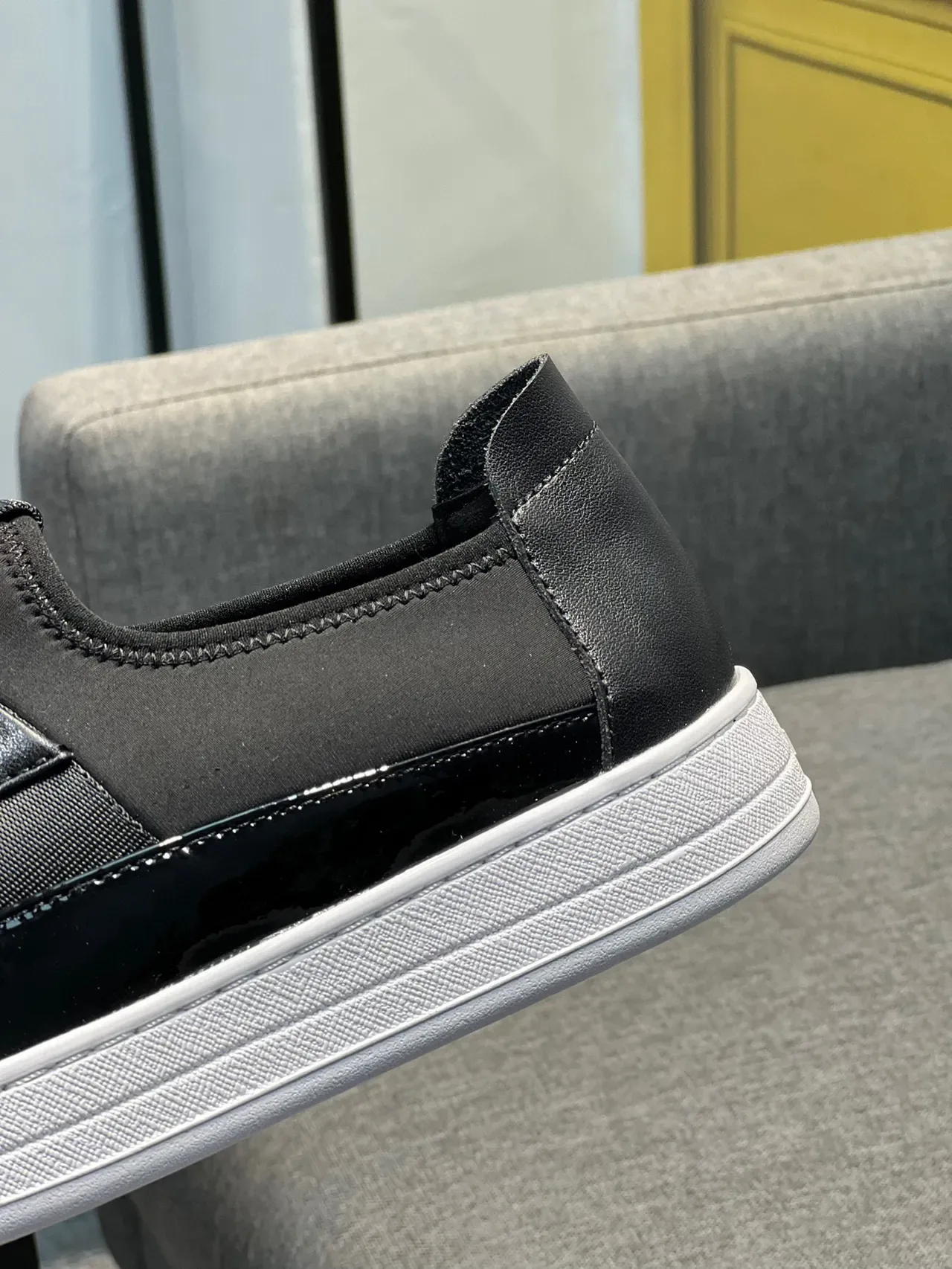 Prada Cloudbust Noir Blanc Mocassin à Enfiler avec Bride Élastique 8