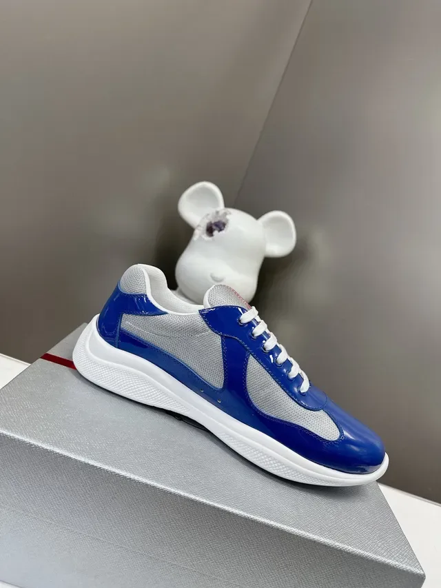 Prada Cloudbust Glossy Blue and Silver Mesh Lifestyle Sneakers 2