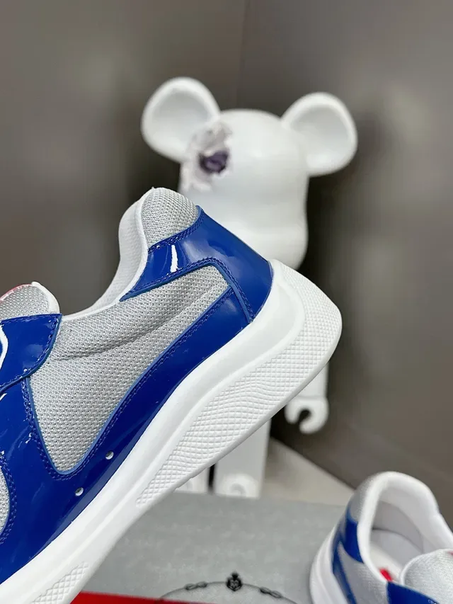 Prada Cloudbust Glossy Blue and Silver Mesh Lifestyle Sneakers 7