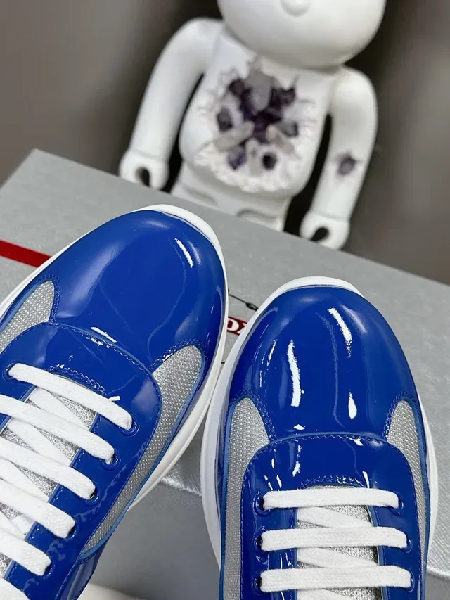 Prada Cloudbust Glossy Blue and Silver Mesh Lifestyle Sneakers 8