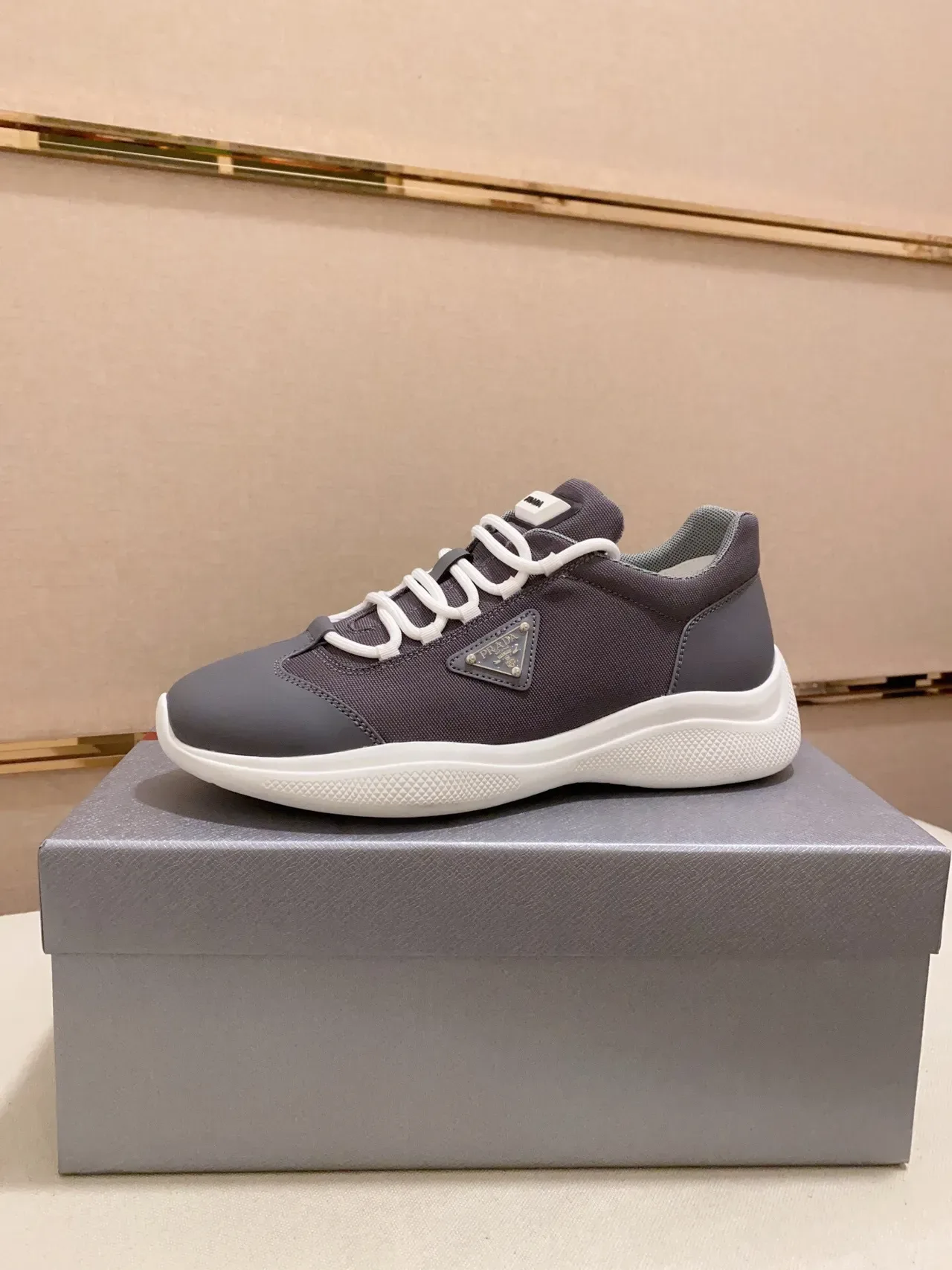 Prada Cloudbust Gray and White Lifestyle Sneakers 2