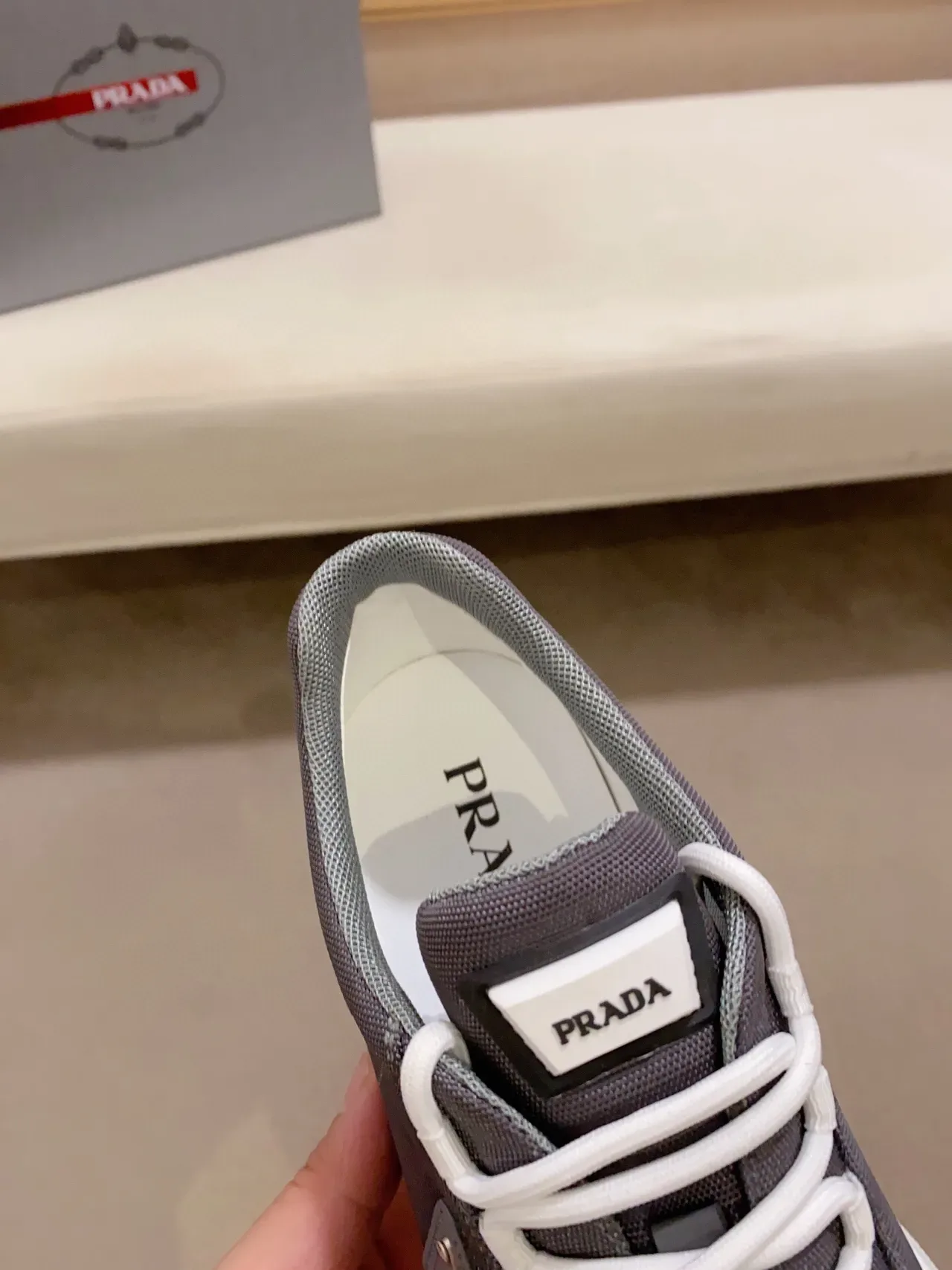 Prada Cloudbust Gray and White Lifestyle Sneakers 6