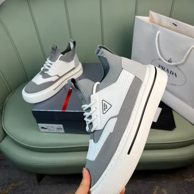Prada Cloudbust Gray and White Lifestyle Sneakers 3