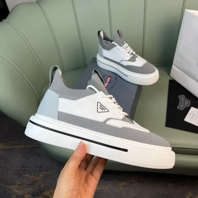Prada Cloudbust Gray and White Lifestyle Sneakers 4