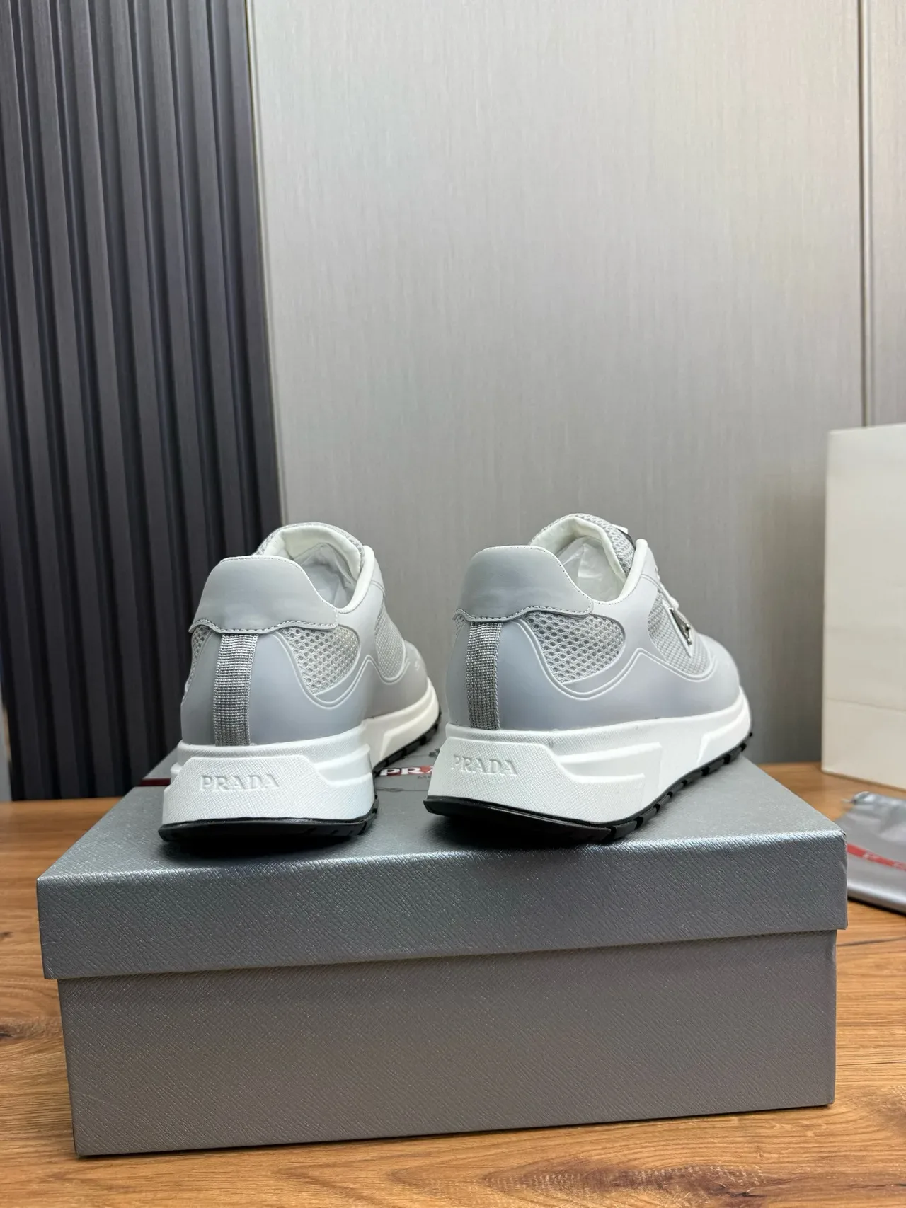 Prada Cloudbust Light Gray Mesh and Synthetic Lifestyle Sneakers 5