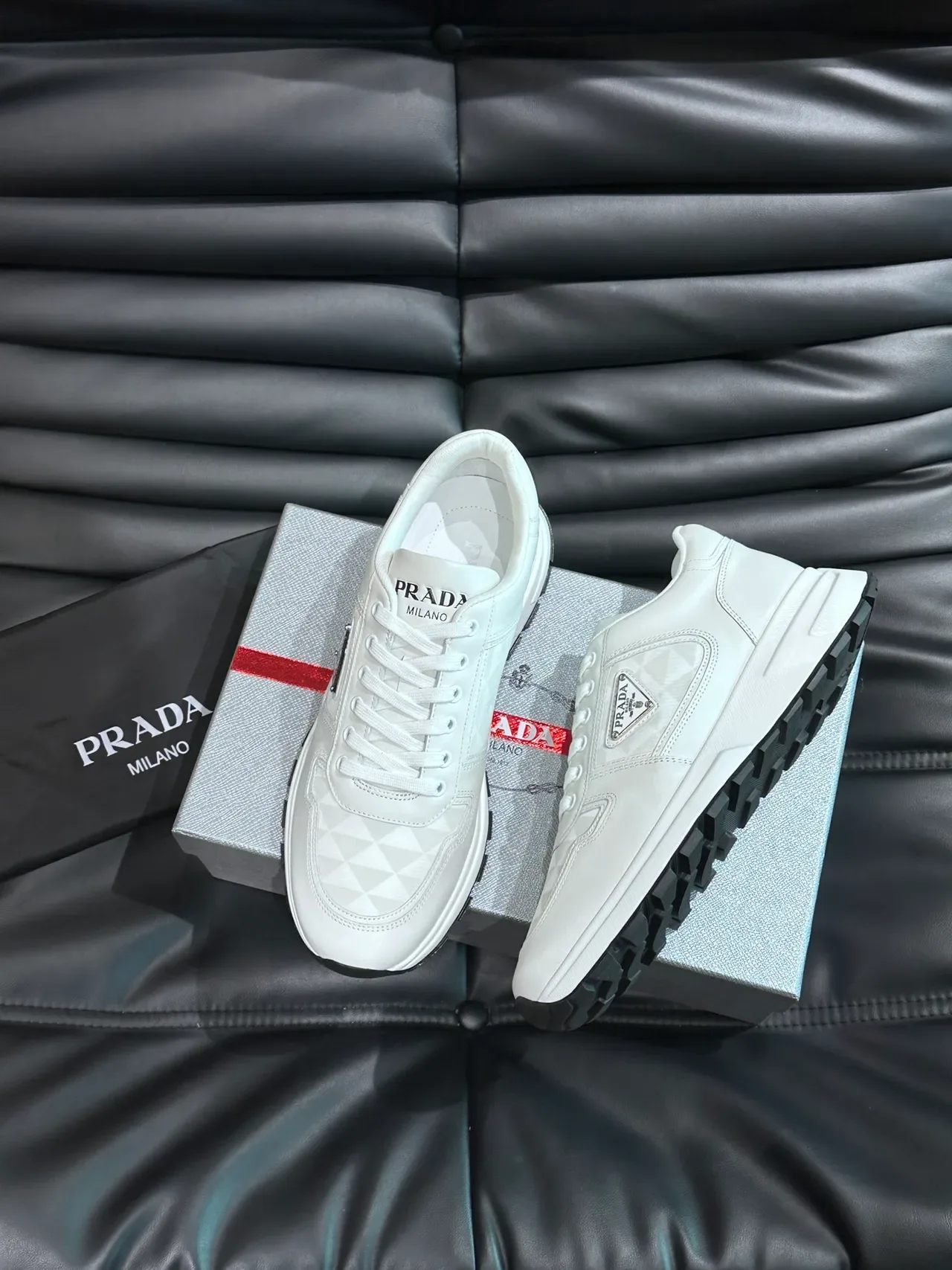 Prada Cloudbust Off-White Leather Lifestyle Sneakers 5