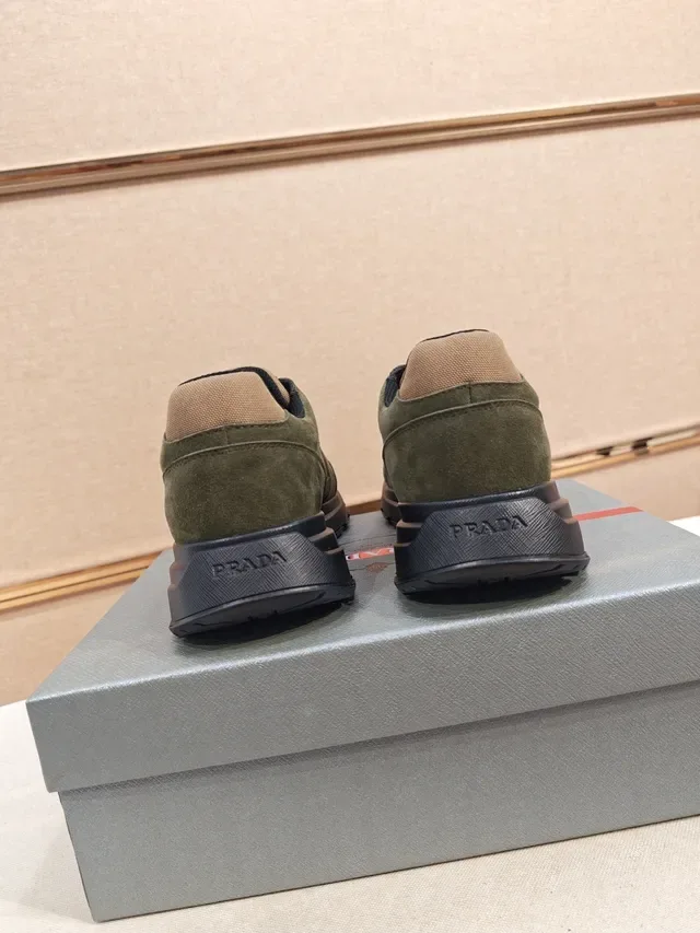 Prada Cloudbust Olive Green and Tan Lifestyle Sneakers 3