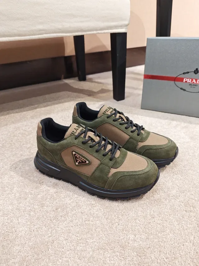 Prada Cloudbust Olive Green and Tan Lifestyle Sneakers 4