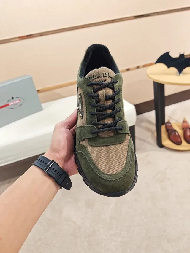 Prada Cloudbust Olive Green and Tan Lifestyle Sneakers 5