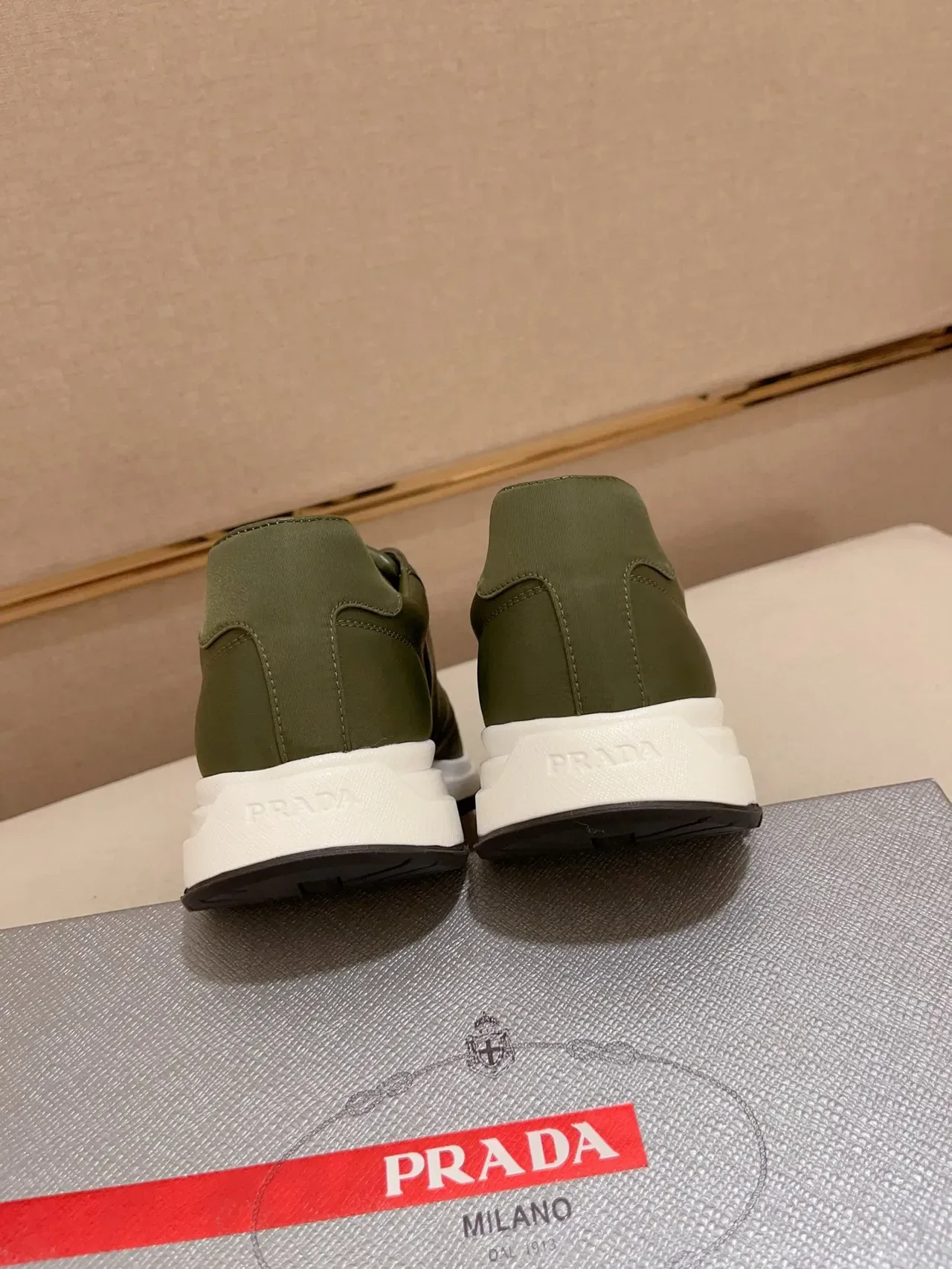 Prada Cloudbust Olive Nylon Chunky Sneakers 3