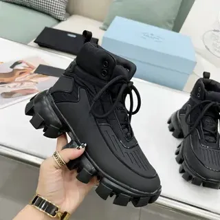 Prada Cloudbust Thunder Black Chunky Ankle Boots