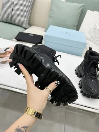 Prada Cloudbust Thunder Black Chunky Ankle Boots 2