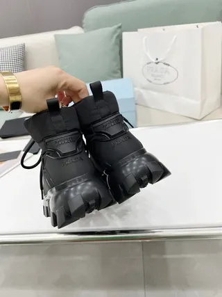 Prada Cloudbust Thunder Black Chunky Ankle Boots 3