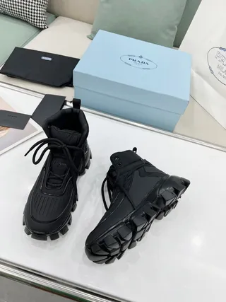 Prada Cloudbust Thunder Black Chunky Ankle Boots 4