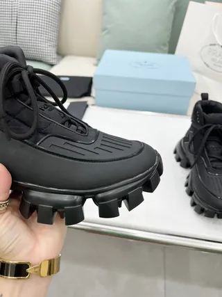 Prada Cloudbust Thunder Black Chunky Ankle Boots 7