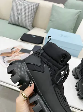 Prada Cloudbust Thunder Black Chunky Ankle Boots 8