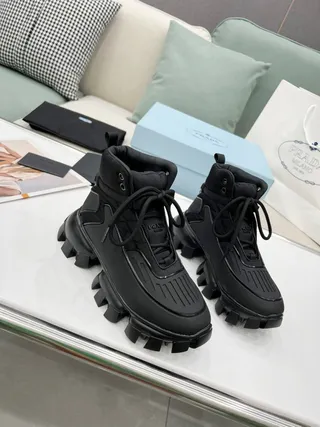 Prada Cloudbust Thunder Black Chunky Ankle Boots 9